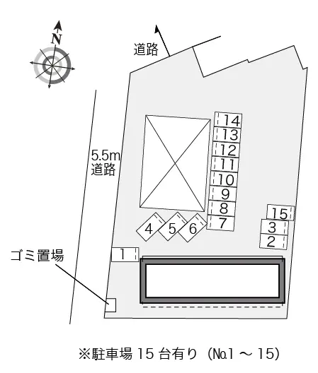 ★手数料０円★中間市中間３丁目　月極駐車場（LP）